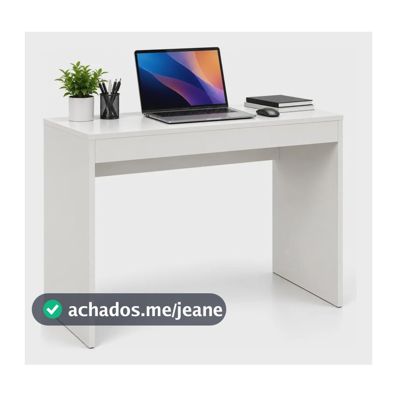 Escrivaninha Mdf Branca Para Ambiente Residencial Cor Branca Branco
