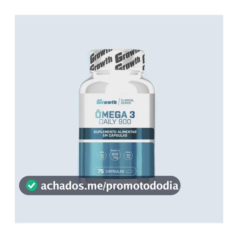 Omega 3 Daily 900 Óleo de Peixe 75 Softgel (caps) - Growth Suplementos