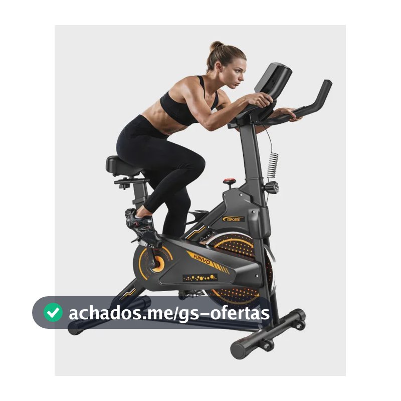 Bicicleta Spinning KiNVO SPN-01B para Cardio e Musculação com Volante 8 kg e Suporta até 150 kg