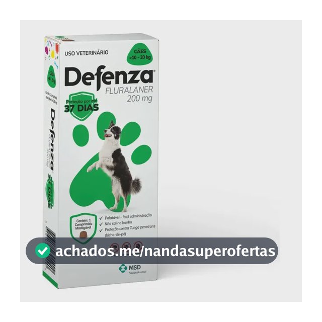 Antipulgas e Carrapatos Defenza Fluralaner Cães 10-20kg 1 Comprimido