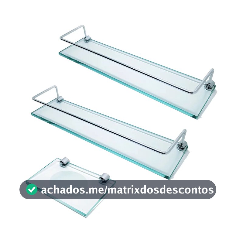 Kit Banheiro 3 Peças Vidro Mons Shop Porta Shampoo Saboneteira