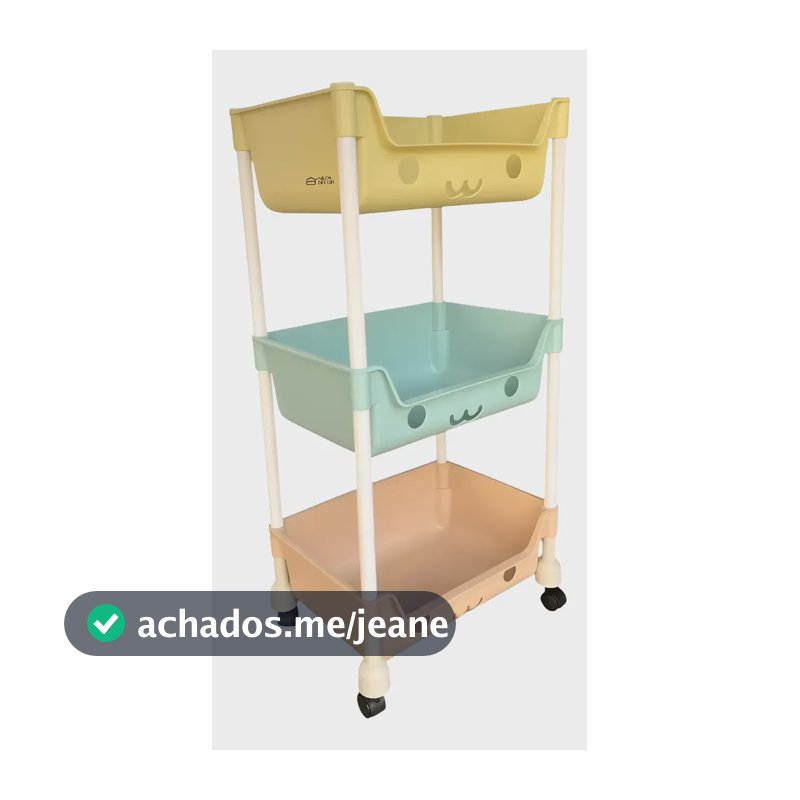 Prateleira Estante Rack Gaveta Modular Organizadora 3 Níveis Verde, Azul E Rosa