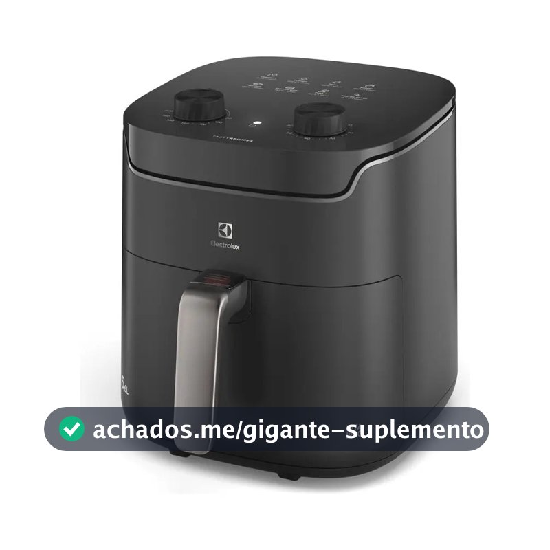 Air fryer Fritadeira Elétrica Electrolux EAF40 1400W sem oleo Rita Lobo 5,6L 8 receitas pré-sugeridas timer 60 minutos desligamento automático cesto removivel dupla camada antiaderente - Cinza