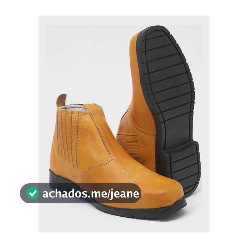 Bota De Couro Legítimo Sola Borracha Butina Barata Roceiro  Marrom-claro 37 Br