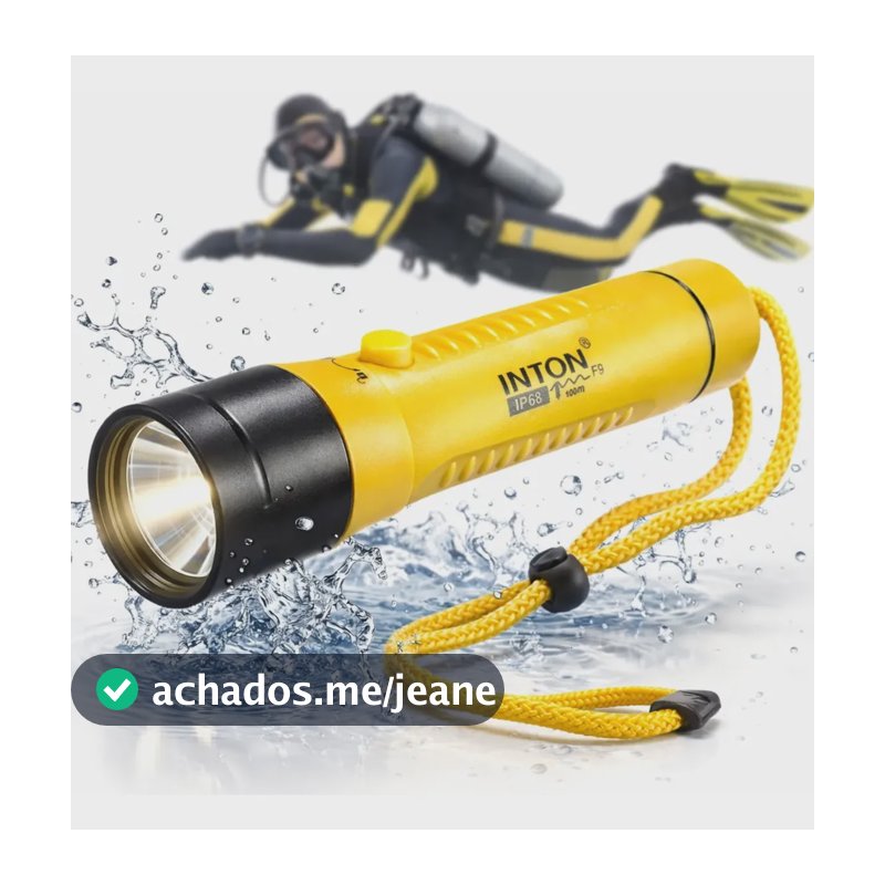 Lanterna De Mergulho F9 - Inton - Alto Desempenho!  Branco Amarelo