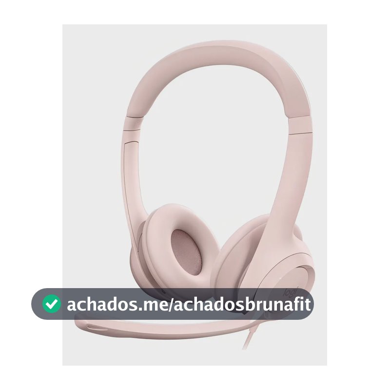Fone De Ouvido Com Fio Usb H390 Rosa Logitech Luz Nude