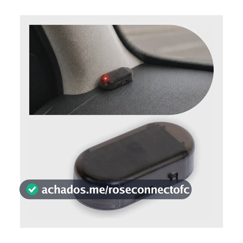 Alarme Carro Falso Automotivo Solar Simulador Luz Segurança