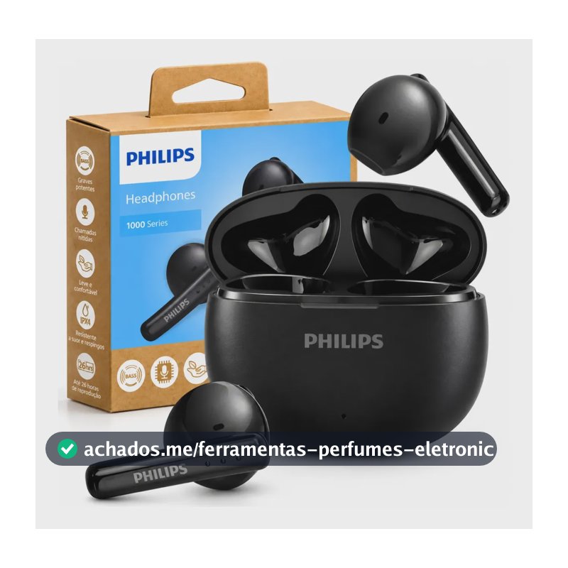 Fone Ouvido Sem Fio Bluetooth 5.4 Philips Tat1139 Original Preto