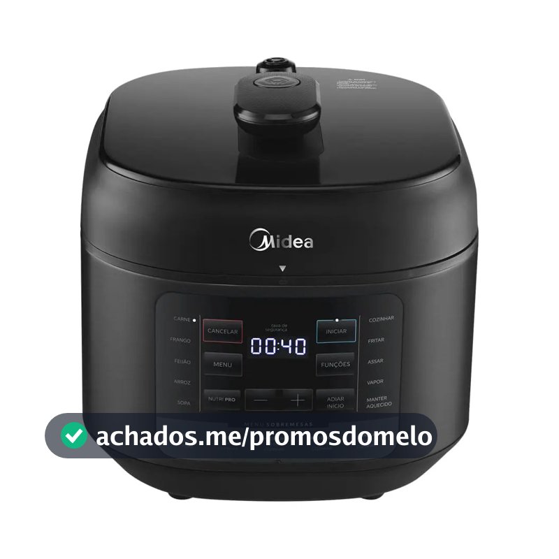 Panela De Pressão Elétrica 5l Nutripro Preta Midea Cor Preto