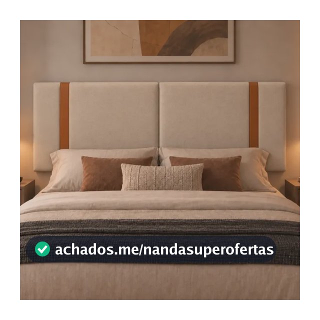 Cabeceira Estofada Cama Box Queen Linho Fixação Parede