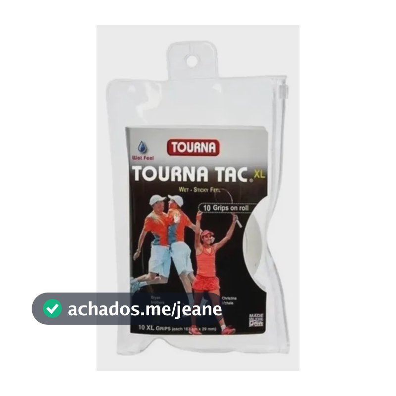 Overgrip Tourna Tac XL Branco 10 Unidades Tênis Raquetes Poliuretano