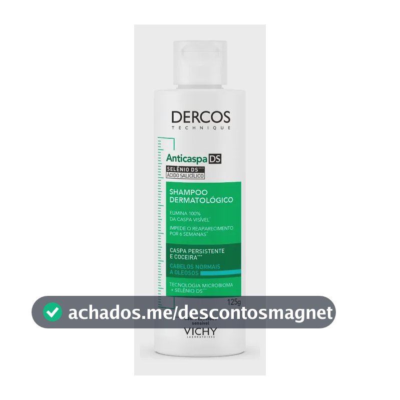 Shampoo Anticaspa Cabelos Normais a Oleosos, Dercos DS Vichy, 125g