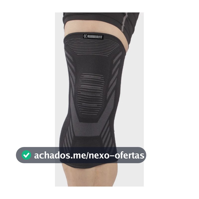 Joelheira De Compressão Elástica Cross Corrida Fit Premium Cor Preto Tamanho G