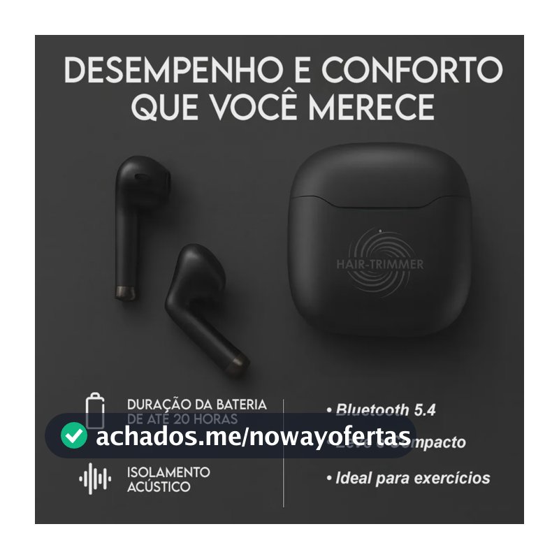 Fone De Ouvido Sem Fio Tws Bluetooth 5.1 Cancelamento Cvc Chamadas Hd Modo Jogo Baixa Latência Bateria Longa Estojo Magnético Controle Touch Som Premium Versão Avançada Cor Preto HAIR TRIMMER