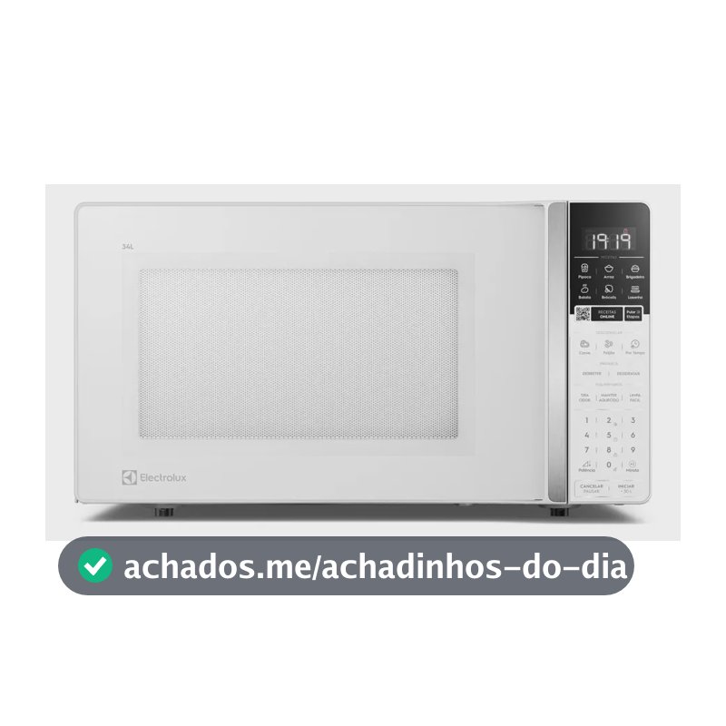 Micro-ondas Electrolux Efficient 34L Branco Função Descongelar e Receitas Pré-Programadas (ME34B)