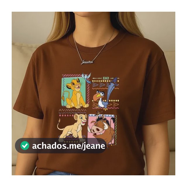 Camiseta Feminina Arte Personagens Rei Leão Lançamento 2025