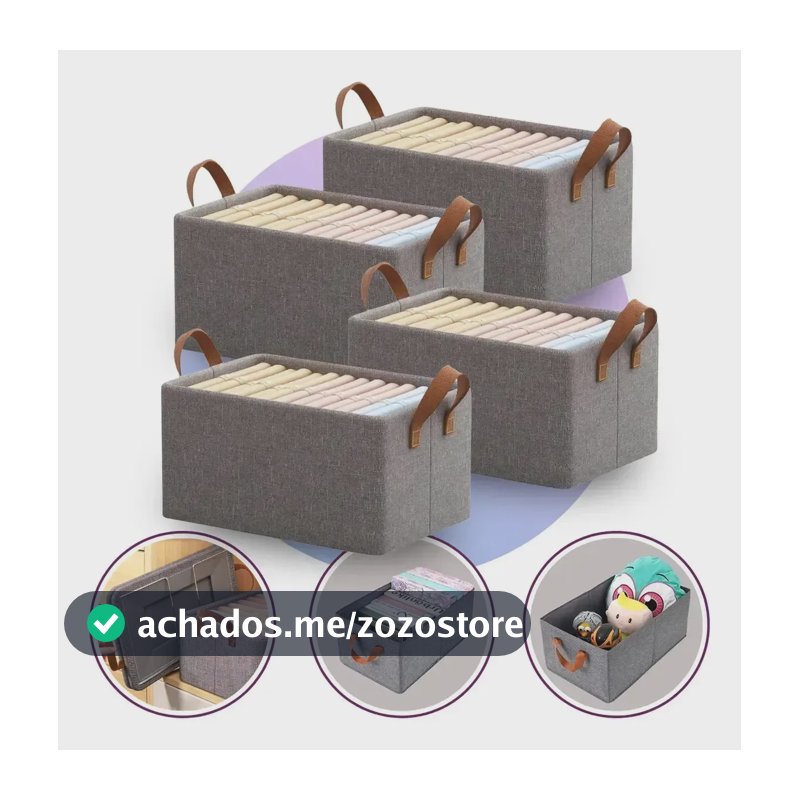 Kit 10 Caixa Organizadora Roupas Cm Cor Cinza-escuroo Lisa
