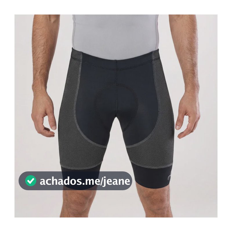 Bermuda De Ciclismo Cycle7 Masculina Elite Carbon Gel 140d Preto Geométrica M