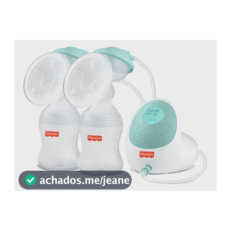 Bomba Tira Leite Elétrica Dupla Fisher-Price Recarregável USB Com 15 Níveis De Sucção E Massagem - BB1224