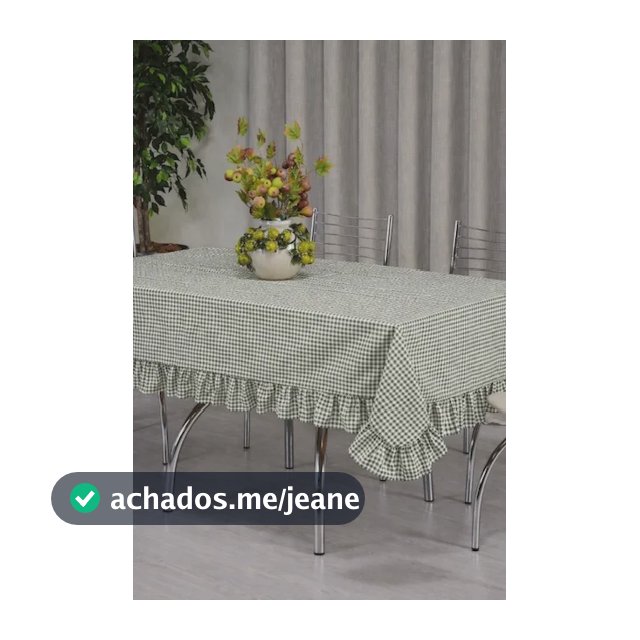 Toalha De Mesa 12 Cadeiras Decorativa Verde Xadrez