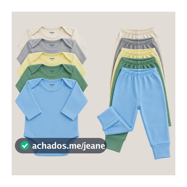 Kit 10 Peças Bebê Body M. Longa E Mijão Liso Menino Menina