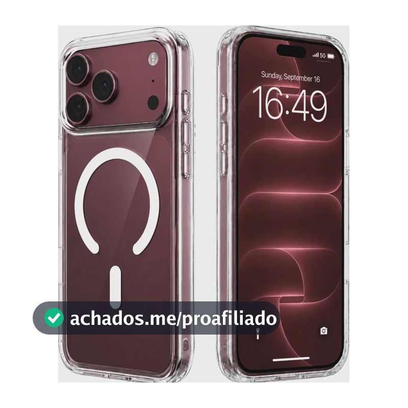 Capa Capinha Magnética Proteção Compatível Com iPhone Transparente iPhone 18 Pro Max