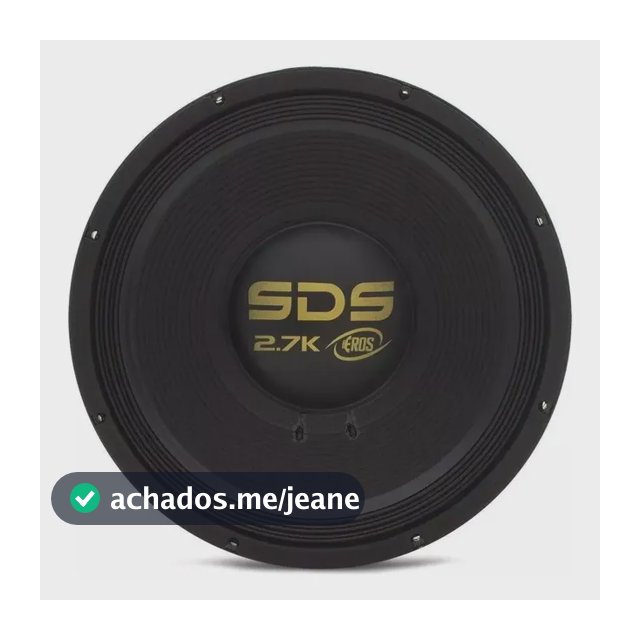 Alto Falante 15 Pol Eros E-15 Sds 2.7k 1350w Rms 8 Ohms Preto