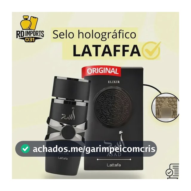 Perfume Árabe Asad Elixir Lattafa Masculino Edp 100ml Original Importado Com Selo Holográfico E Nf