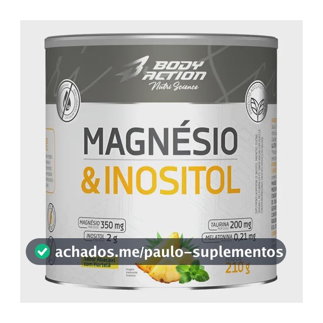 Magnésio E Inositol 210g Bodyaction Abacaxi Com Hortelã Magnesio Inosito 210g Abacaxi Com Hortelã