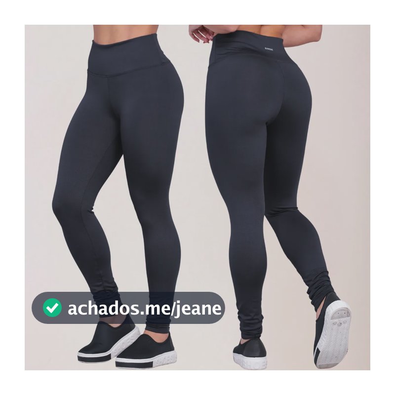 Legging Flanelada Feminina Cós Alto Quentinha Inverno Preto Liso P
