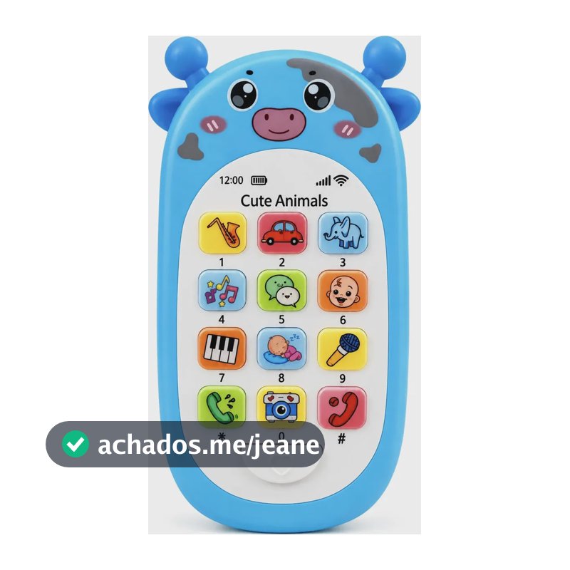 Celular Infantil Musical Brinquedo Mordedor Bebê Educativo Azul-celeste
