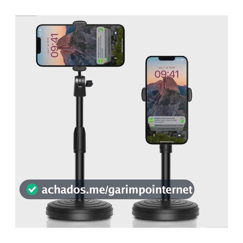 Suporte Apoiador De Celular Mesa Tripé Selfie Regulagem 360°