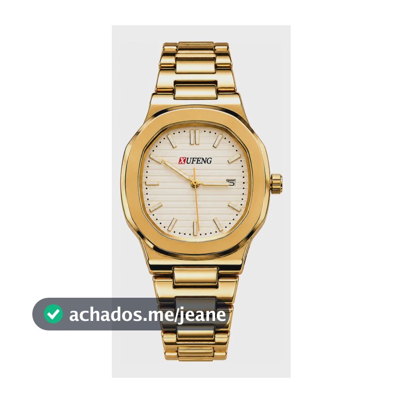 Relógio De Pulso Masculino Old Money Minimalista Premium Dourado Fundo Branco