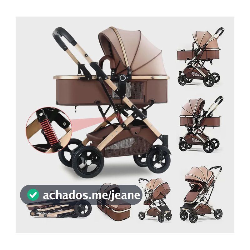 3 Em 1 Carrinho Bebé ,dobrável,versátil E Prático! Chocolate