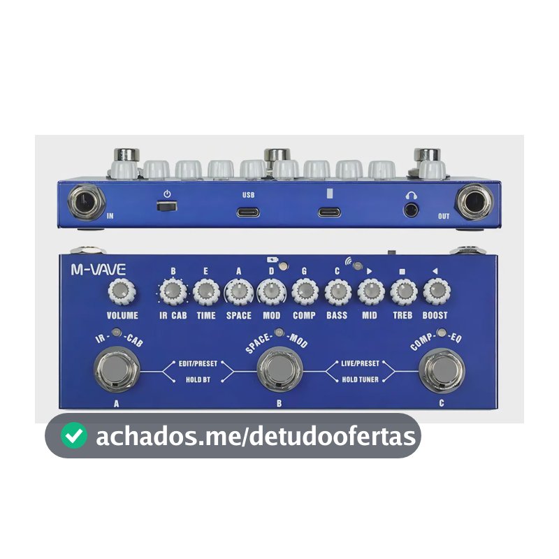 Pedal de Efeito Multi-efeitos Baixo M-Vave Cuvave Cube Baby Bass Compacto