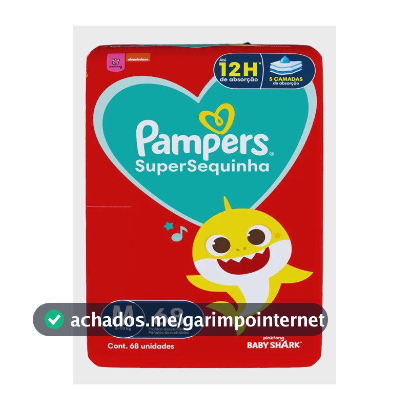 Fralda Descartável Pampers Supersequinha Super M 68 Unidades