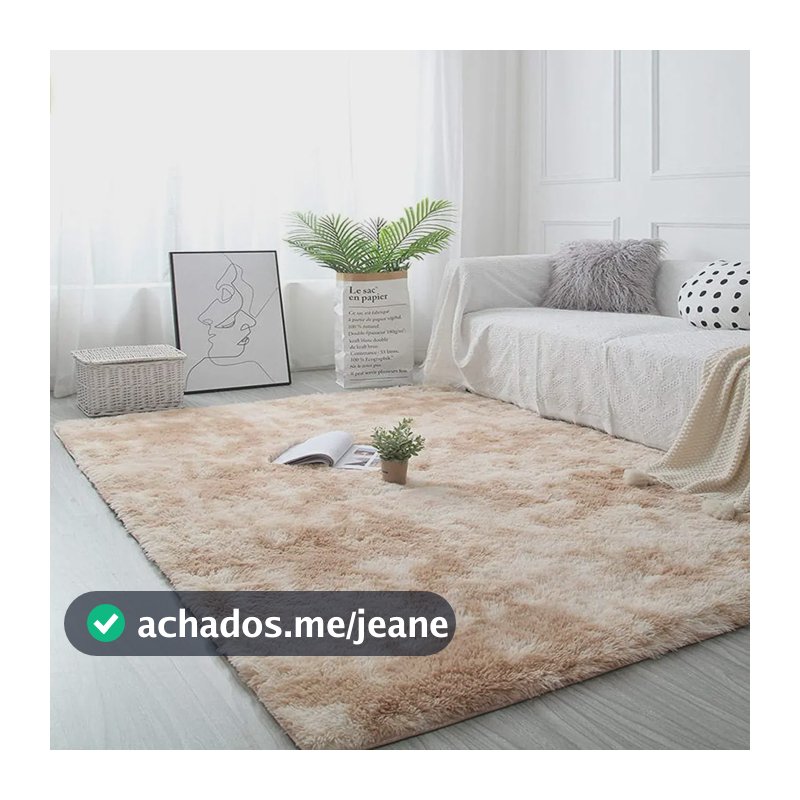 Tapete Felpudo Costa Oro 2x1.4m Bege Antiderrapante para Sala 100% Poliéster