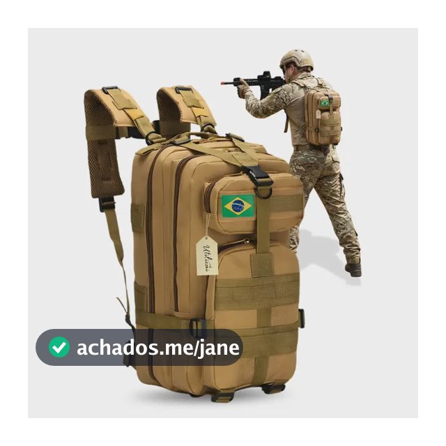 Mochila Tática Bolsa Militar Resistente 30 Litros Impermeável Super Reforçada Bandeira Brasil Brinde Utilizzei