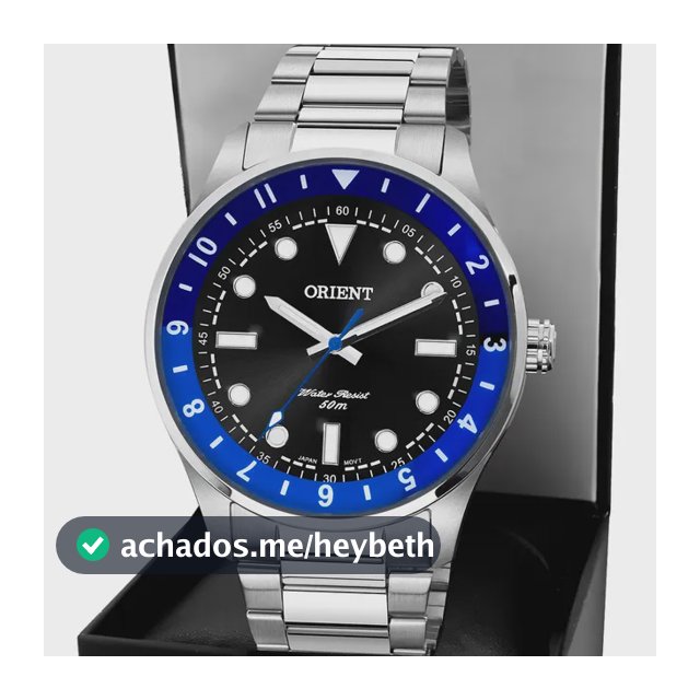 Relógio Orient Masculino MBSS0013P1SX Analógico Fundo Preto Luneta Azul