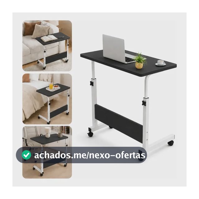 Mesa Ergonômica Para Notebook Com Altura E Giro Reguláveis Preto
