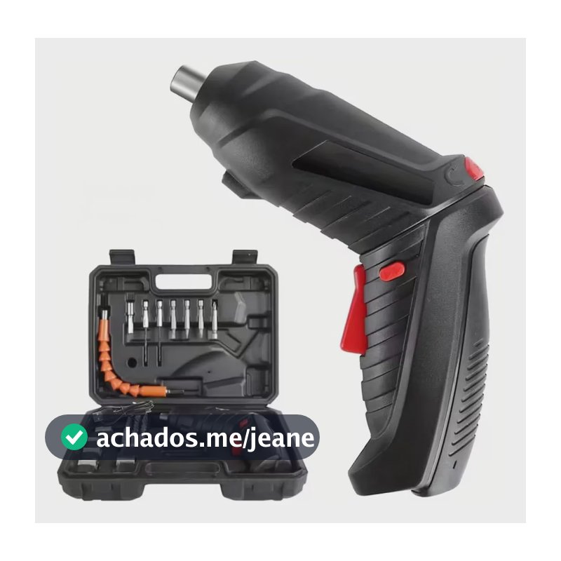 Mini Parafusadeira Furadeira Elétrica 2 Em 1 Preta 47 Peças Preto 127/220v