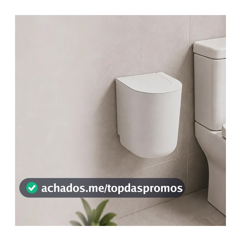 Lixeira Suspensa Arthi 3l Branco Cozinha Banheiro Lavabo