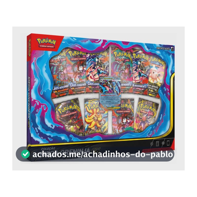 Box Pokémon TCG Mega Greninja EX Copag 61 Cartas Português
