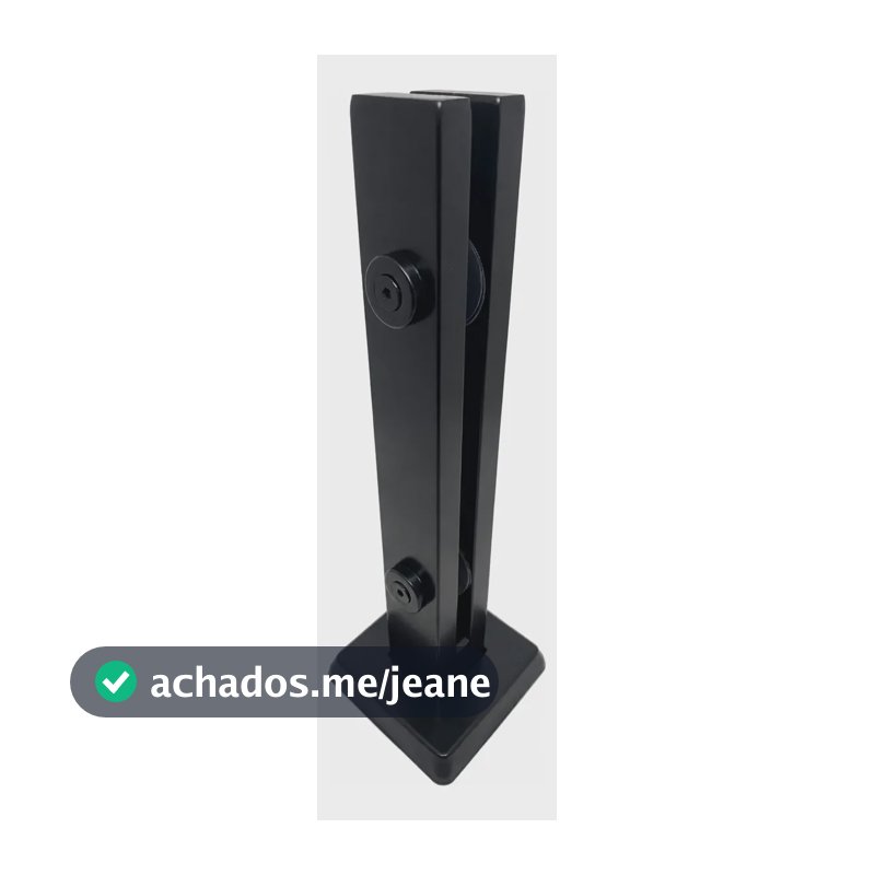 Coluna Torre Inox 40 Cm Preto Fosco Guarda Corpo 2 Furos