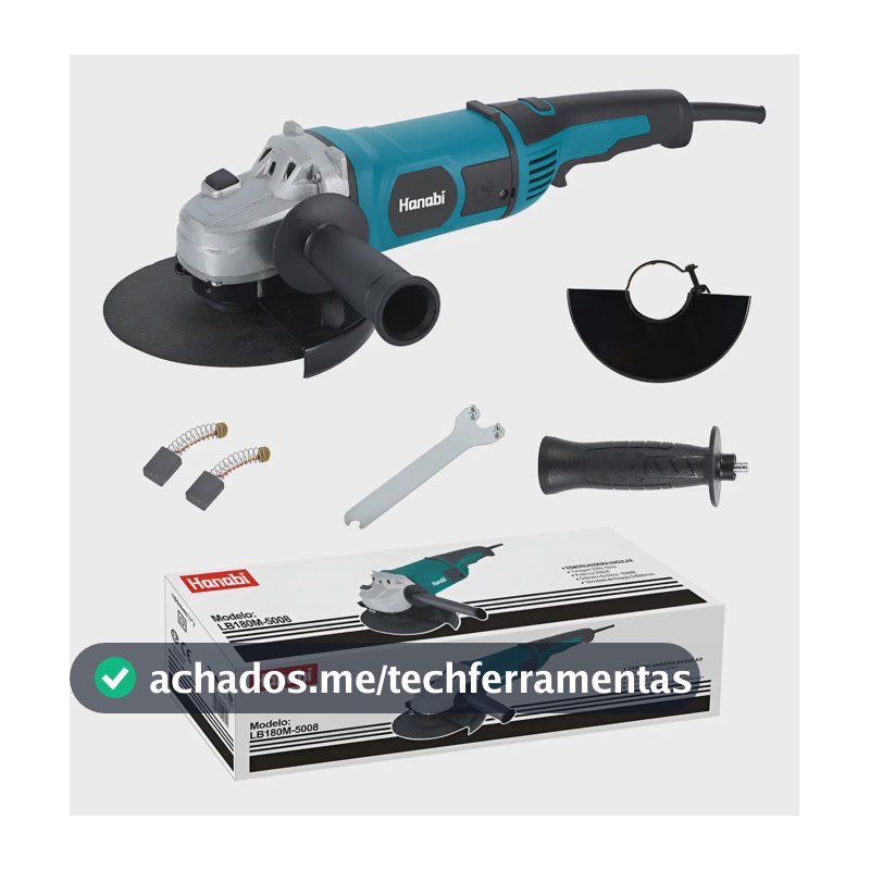 Esmerilhadeira Lixadeira Angular 180mm 2000w Profissional Azul-petróleo 110v
