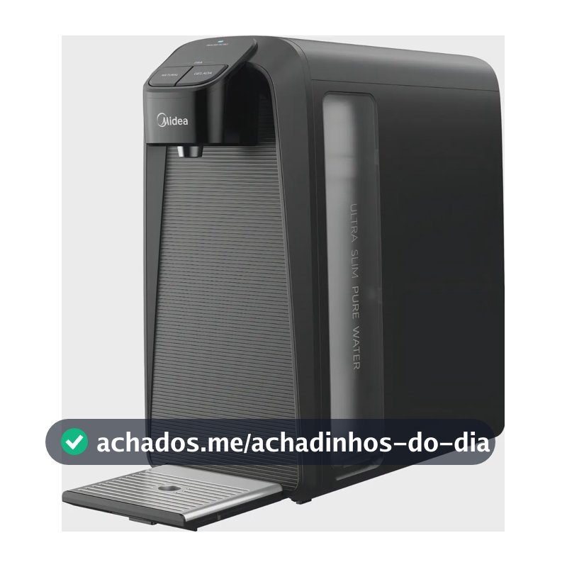 Purificador Midea SlimPure Bivolt Cinza Filtro 2 Estágios