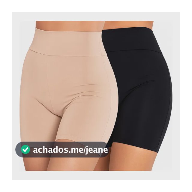 Kit 2 Short Anágua Modeladora Cintura Alta Segunda Pele Cós