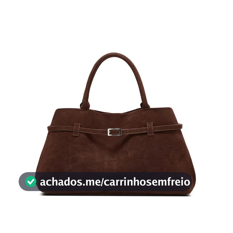 Dazzy Bolsa Tote de Camurça Marrom Ombro Feminina com Alças Formato Espaçoso Tote Fecho de Ímã Seguro