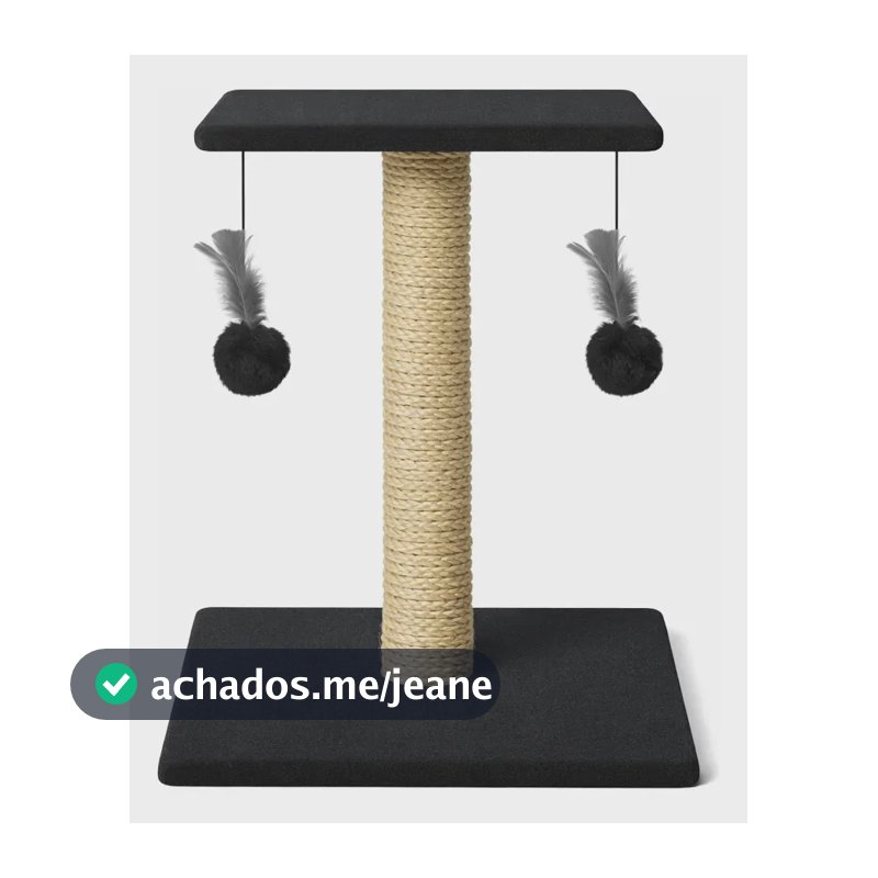 Arranhador Duo Square Cat Modelo De Maior Sucesso Com Pompon Cor Soft Preto