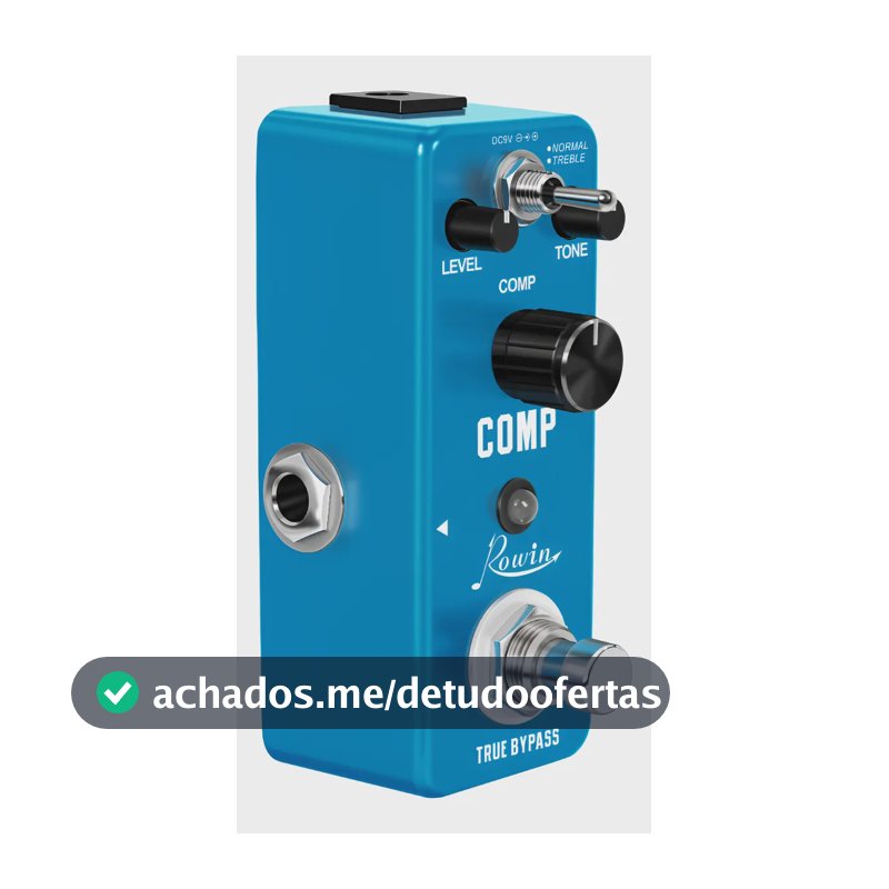 Pedal Guitarra Rowin Comp Compressor Analógico Azul